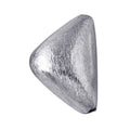 Handcrafted silver overlay over copper asymmetrical wedge decor accent made in India with textured finish