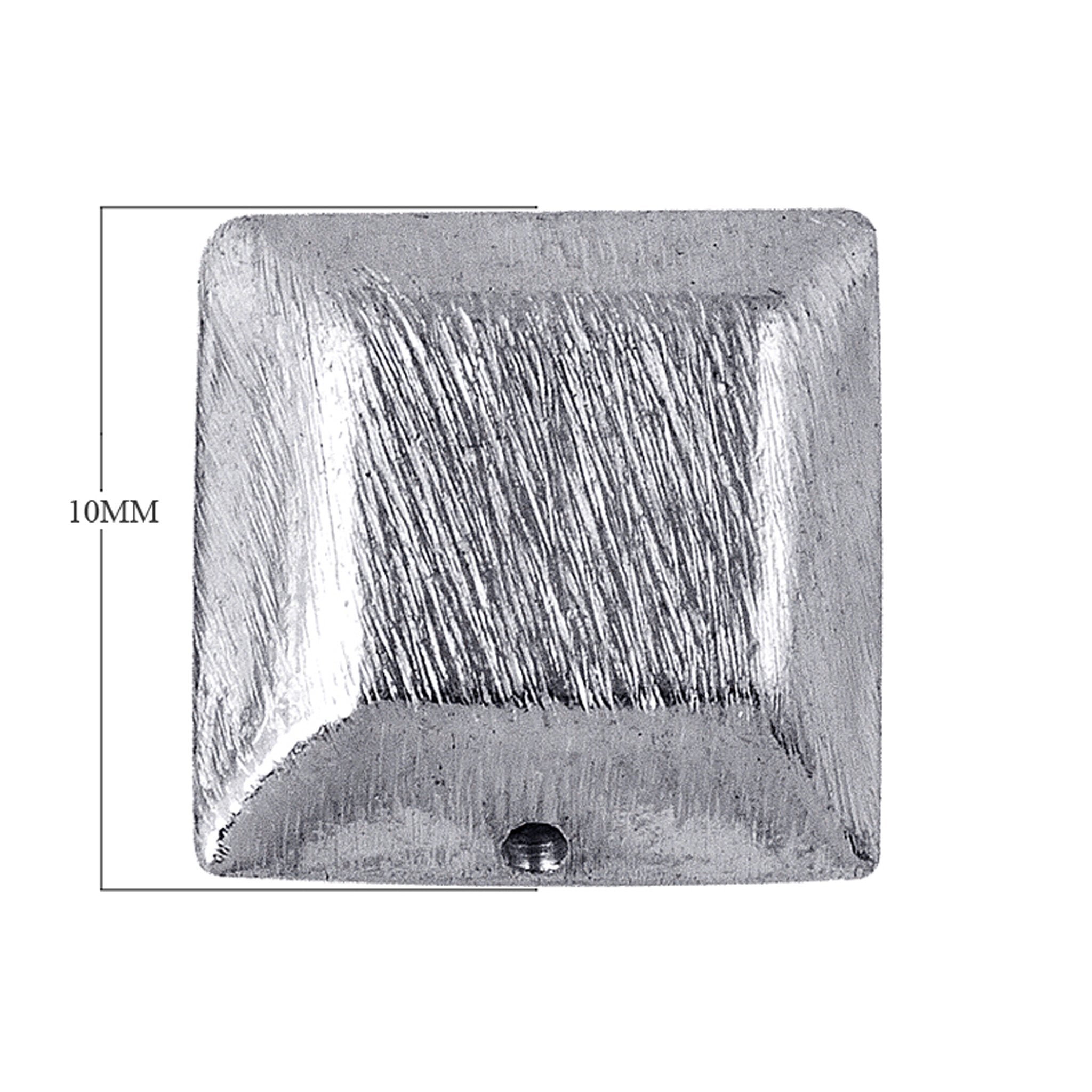 BSF-203-10MM Silver Overlay Square Shape Brushed Bead Beads Bali Designs Inc 