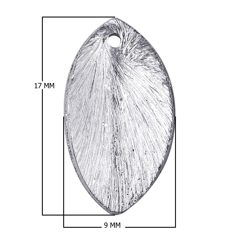 BSF-221 Silver Overlay Oval Leaf Shape Chip Bead Beads Bali Designs Inc 