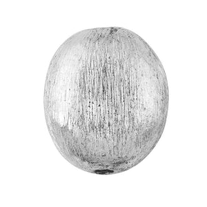 BSF-222 Silver Overlay Oval Shape Brushed Bead Beads Bali Designs Inc 