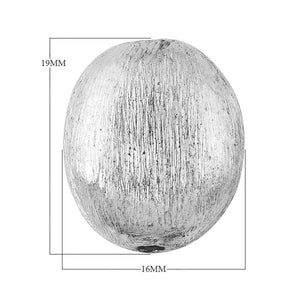 BSF-222 Silver Overlay Oval Shape Brushed Bead Beads Bali Designs Inc 