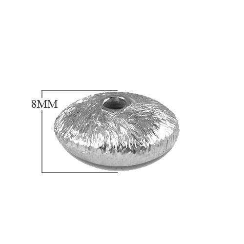 Handcrafted silver overlay copper textured disc spacer bead from India with polished finish for wholesale jewelry making