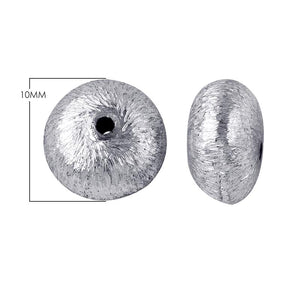 Handcrafted silver overlay over copper textured roundel bead made in India