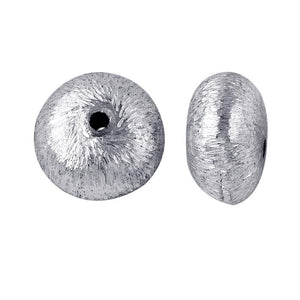 Handcrafted silver overlay over copper textured roundel bead made in India