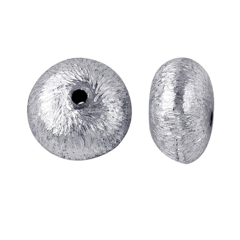 Handcrafted silver overlay over copper textured roundel bead made in India