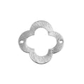 Handcrafted silver overlay over copper quatrefoil connector with textured finish made in India