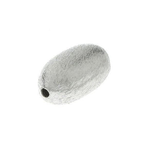 Handcrafted silver overlay over copper oval barrel bead with textured finish made in India