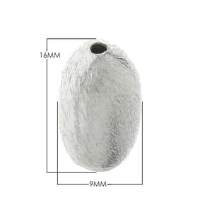 Handcrafted silver overlay over copper oval barrel bead with textured finish made in India
