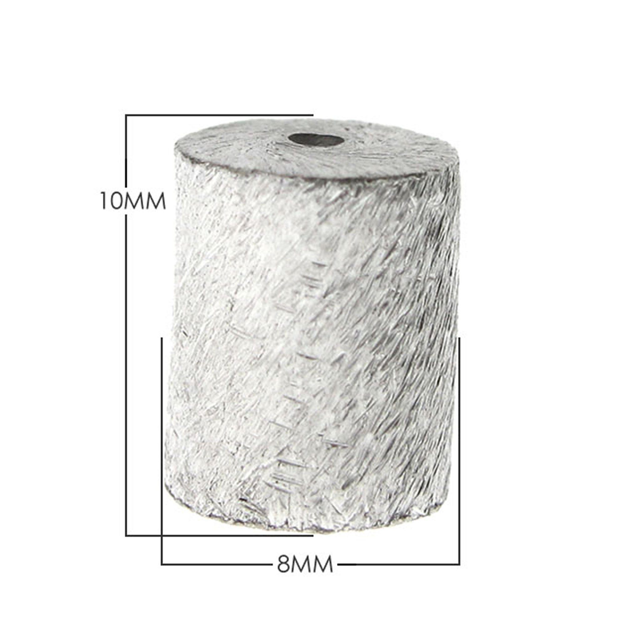 BSF-264 Silver Overlay Cylinder Shape Brushed Bead Beads Bali Designs Inc 