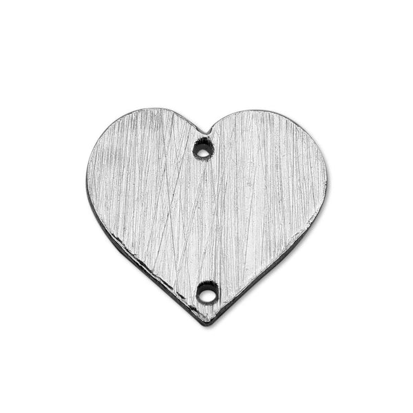 BSF-268 Silver Overlay Heart Shape Chip Bead Beads Bali Designs Inc 