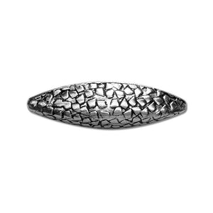 Handcrafted silver overlay over copper textured oval bead jewelry component made in India