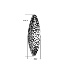 Handcrafted silver overlay over copper textured oval bead jewelry component made in India