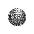 Handcrafted dome bead cap with silver overlay over copper, featuring geometric triangle texture and oxidized finish, made in India.