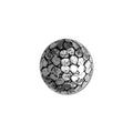 Handcrafted round bead cap with silver overlay over copper, featuring hammered pebble texture and oxidized finish, made in India.