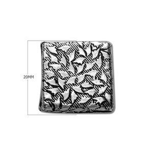 Antique silver overlay over copper handcrafted geometric bead from India for wholesale jewelry making