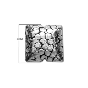 Hammered stone texture silver overlay over copper handcrafted bead from India for wholesale jewelry making