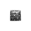 Square handcrafted silver overlay over copper component with antique finish and traditional Indian design