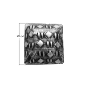 Square handcrafted silver overlay over copper component with antique finish and traditional Indian design