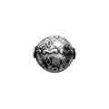 Handcrafted spherical silver overlay over copper bead with diamond and wave engraved Indian design