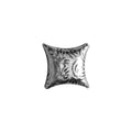 Handcrafted cushion shape silver overlay over copper bead with engraved Indian texture and antique finish