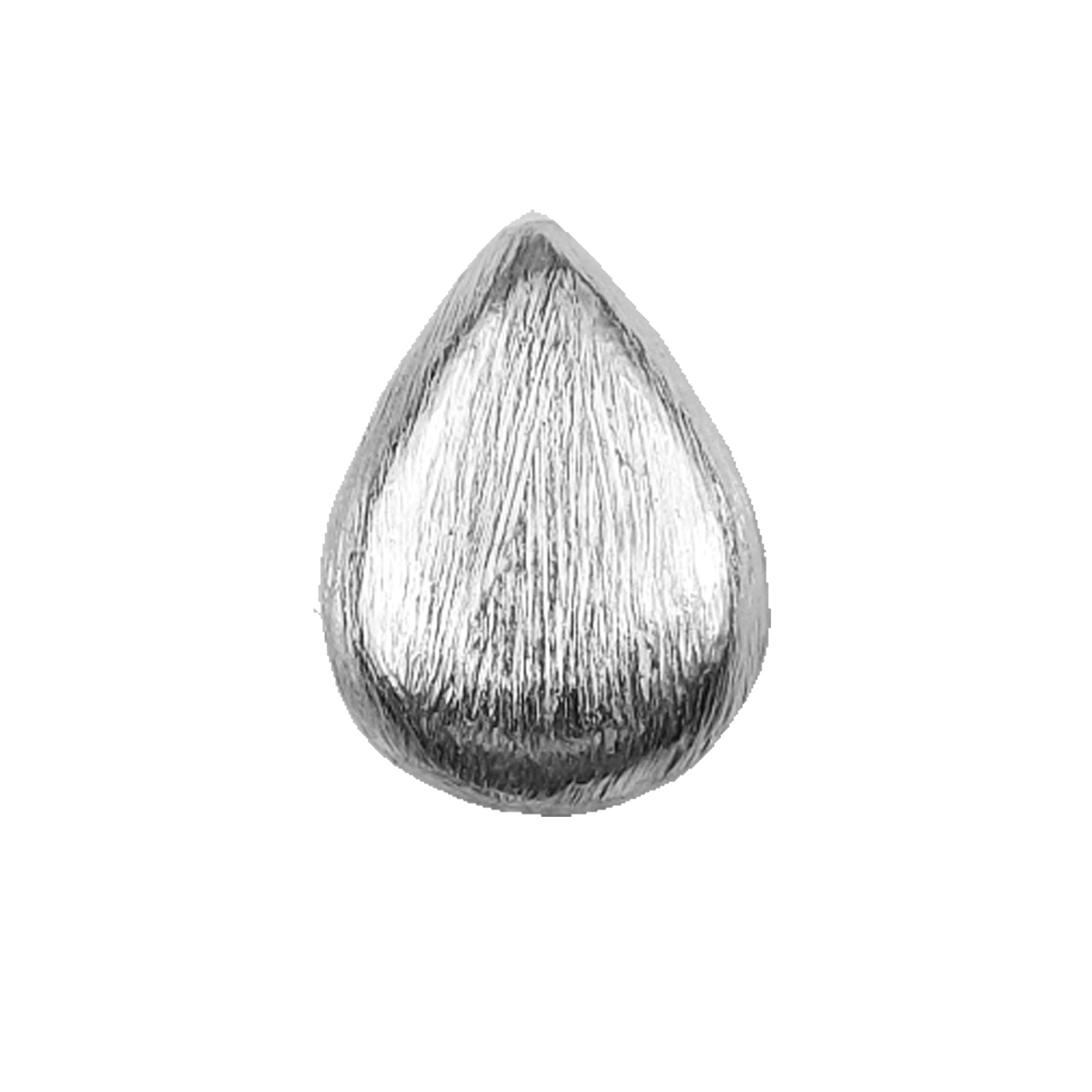 Handcrafted silver overlay over copper teardrop bead with brushed satin finish made in India