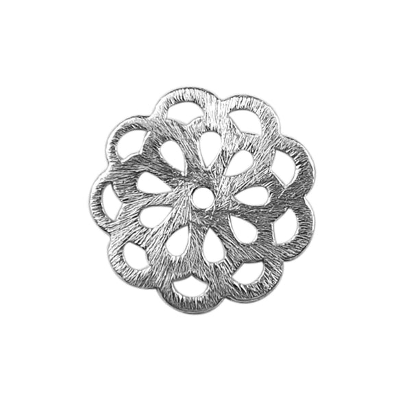 BSF-363 Silver Overlay Flower Shape Chip Bead Beads Bali Designs Inc 