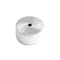 Handcrafted silver overlay over copper cylindrical spacer bead with brushed satin finish made in India