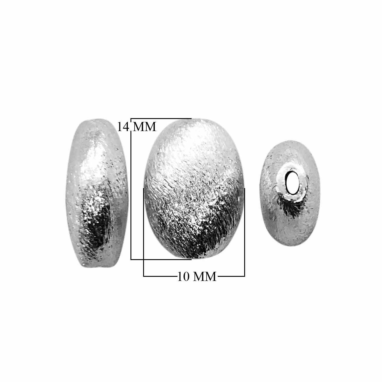 BSF-378 Silver Overlay Oval Shape Brushed Bead Beads Bali Designs Inc 