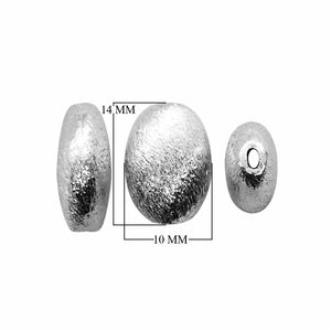 BSF-378 Silver Overlay Oval Shape Brushed Bead Beads Bali Designs Inc 