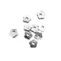Bulk handcrafted Silver Overlay Over Copper floral spacer beads with textured silver finish, made in India for jewelry manufacturers.
