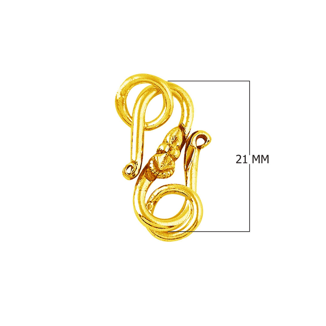 CG-109 18K Gold Overlay ''S'' Hook Beads Bali Designs Inc 