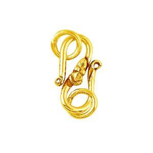 18K Gold Overlay Over Copper Coiled Hook Clasp Handcrafted In India