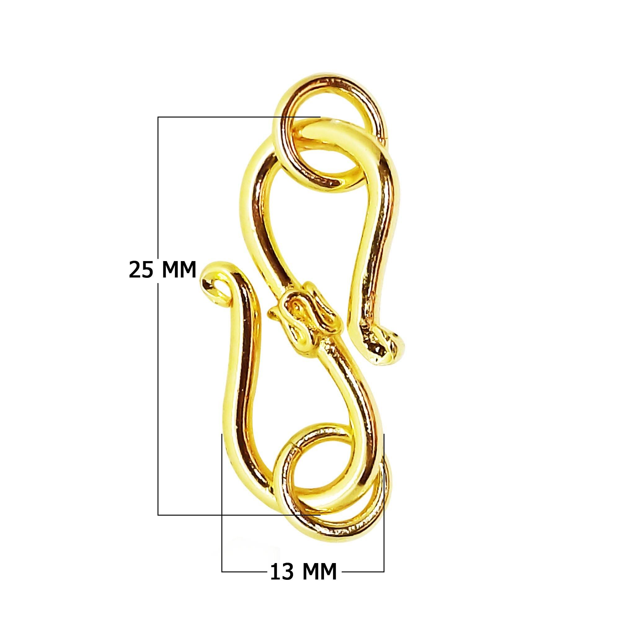 18K Gold Overlay Over Copper Dual-Coil Hook Clasp Handcrafted In India