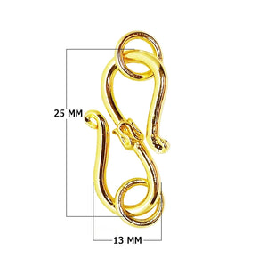 18K Gold Overlay Over Copper Dual-Coil Hook Clasp Handcrafted In India