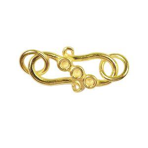 18K Gold Overlay Over Copper 24MM Triple-Dot Coil Hook Clasp Handcrafted In India