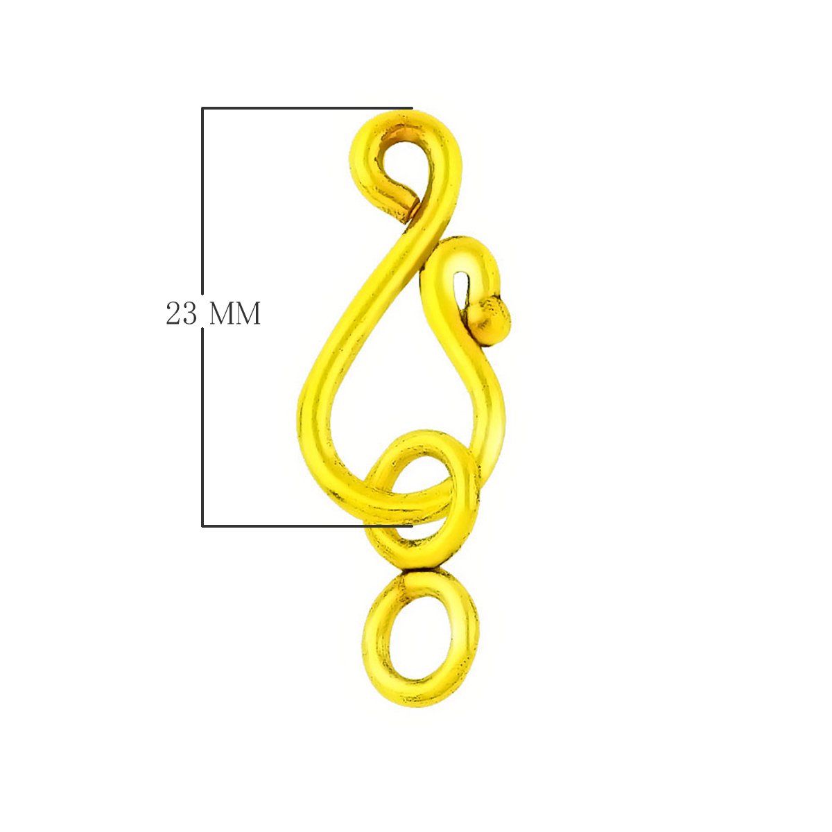 18K Gold Overlay Over Copper decorative S-hook jewelry clasp, handcrafted artisan jewelry component from India for wholesale supply