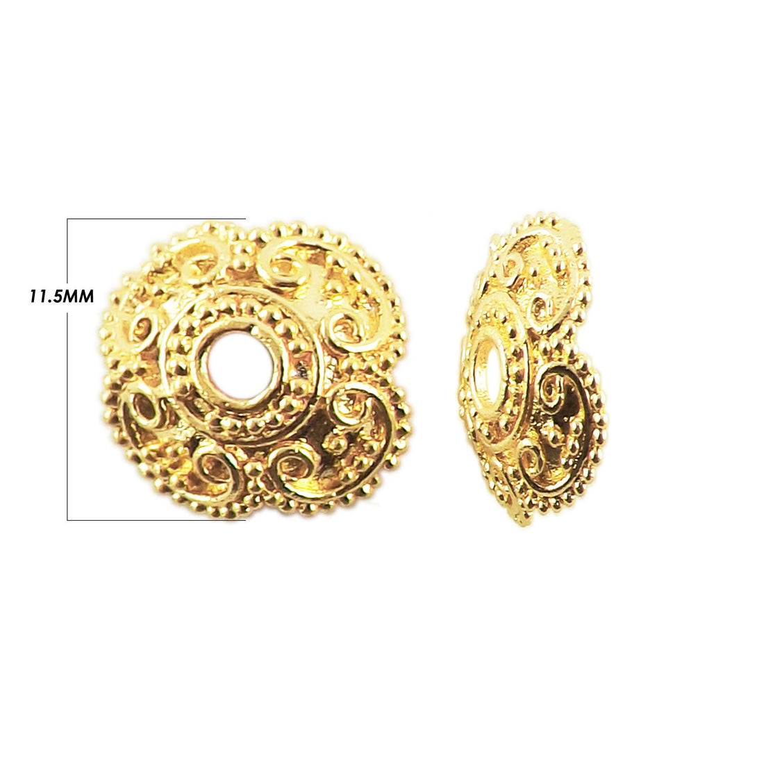 CG-145 18K Gold Overlay Bead Cap Beads Bali Designs Inc 
