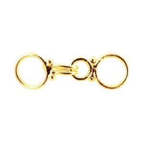 18K Gold Overlay Over Copper circular clasp hook handcrafted in India for wholesale jewelry making.