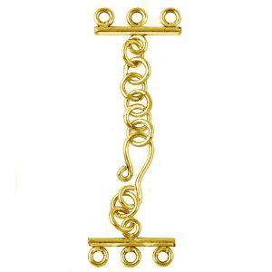 CG-156-3H 18K Gold Overlay Multi Strand Clasp With 3 Hole Beads Bali Designs Inc 