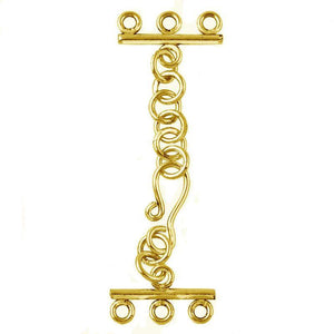 18K Gold Overlay Over Copper three-strand jewelry extender with hook clasp, handcrafted in India