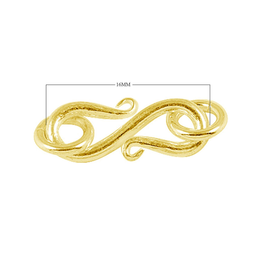 CG-160-16MM 18K Gold Overlay ''S'' Hook Beads Bali Designs Inc 