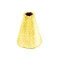 18K Gold Overlay Over Copper cone bead jewelry component with tapered design, handcrafted in India