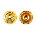 18K Gold Overlay Over Copper round disc bead cap jewelry component with center hole, handcrafted in India