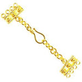 18K Gold Overlay Over Copper four-hole multi-strand jewelry extender with S-hook clasp, handcrafted in India