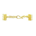 18K Gold Overlay Over Copper three-hole multi-strand jewelry extender with decorative bars and S-hook clasp, handcrafted in India