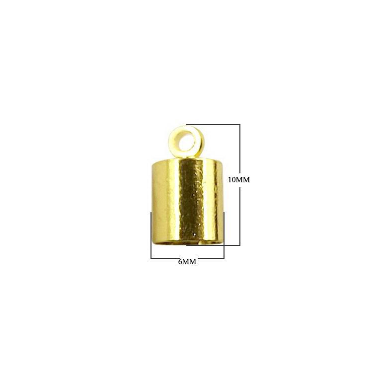 CG-184-10X6MM 18K Gold Overlay Crimp & Cord Tube Beads Bali Designs Inc 