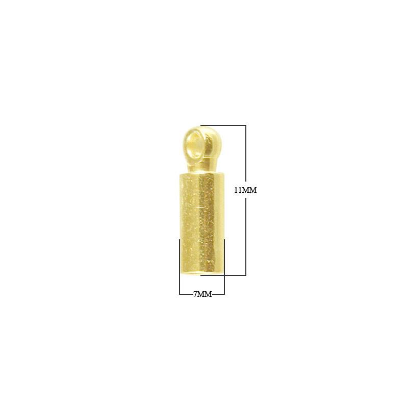 CG-184-11X7MM 18K Gold Overlay Crimp & Cord Tube Beads Bali Designs Inc 