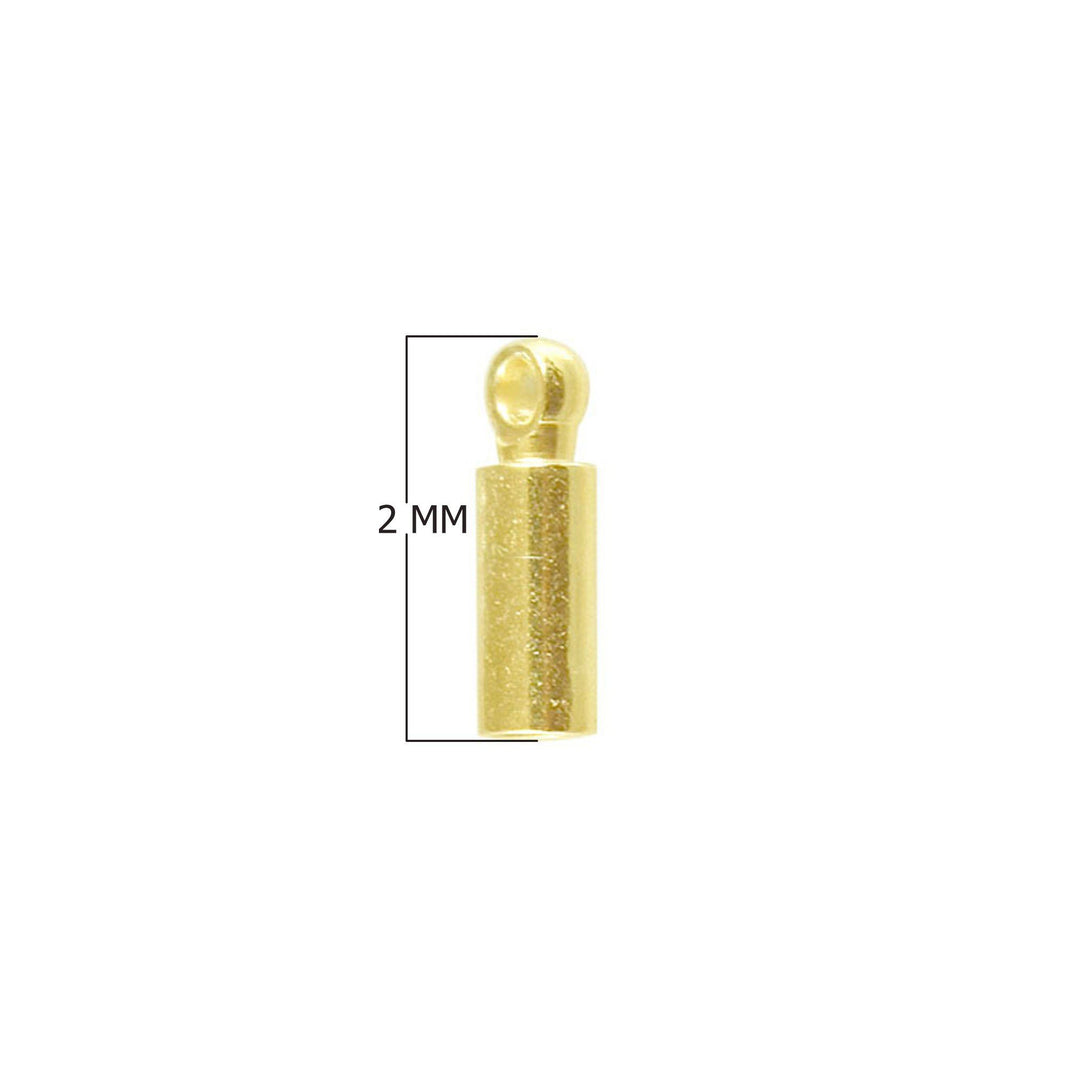 CG-184-2MM 18K Gold Overlay Crimp & Cord Tube Beads Bali Designs Inc 