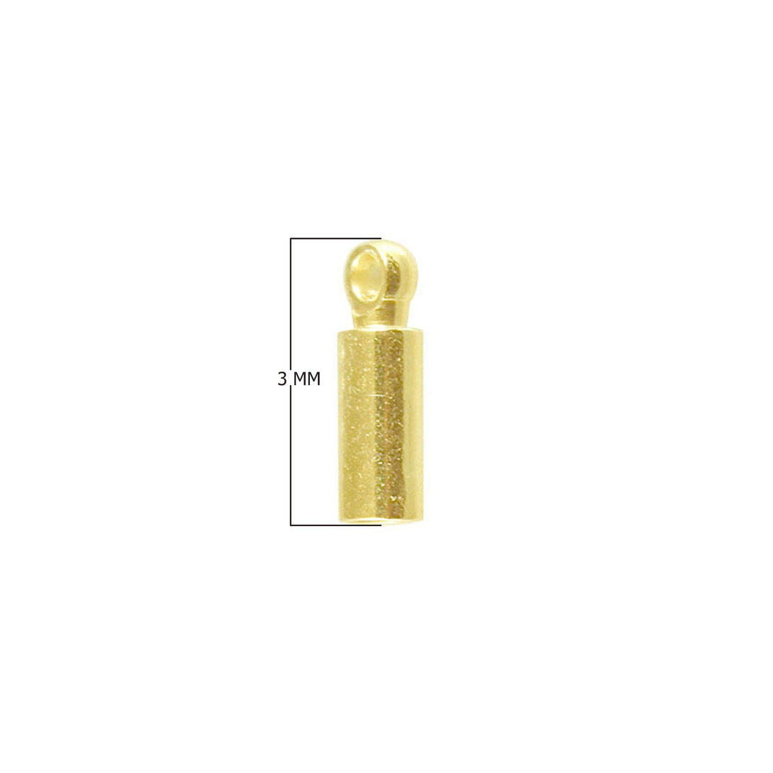 CG-184-3MM 18K Gold Overlay Crimp & Cord Tube Beads Bali Designs Inc 