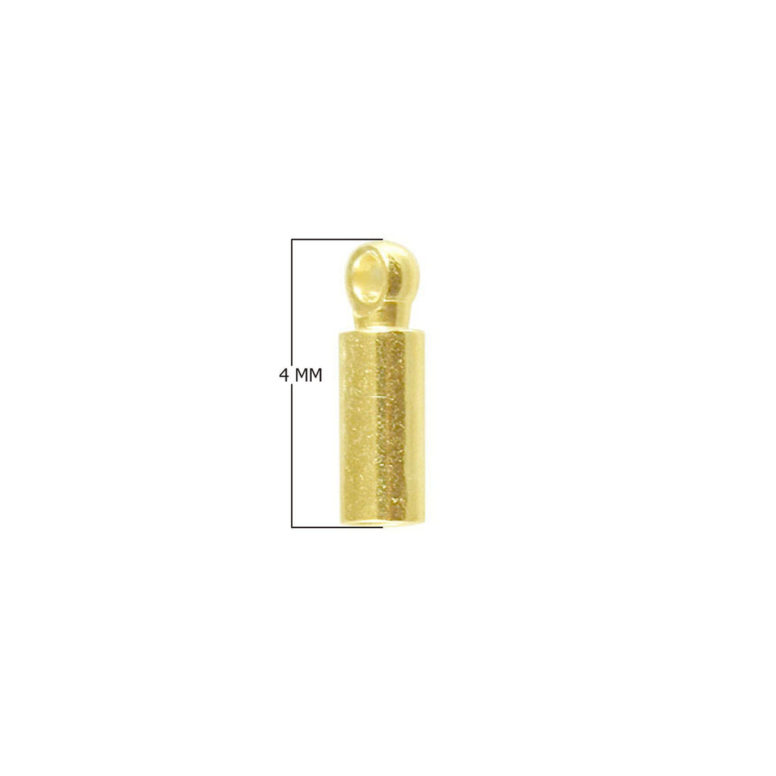 CG-184-4MM 18K Gold Overlay Crimp & Cord Tube Beads Bali Designs Inc 